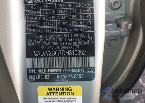 2013 Land Rover Range Rover Evoque Pure from USA, damaged, VIN SALVV2BG7DH810352